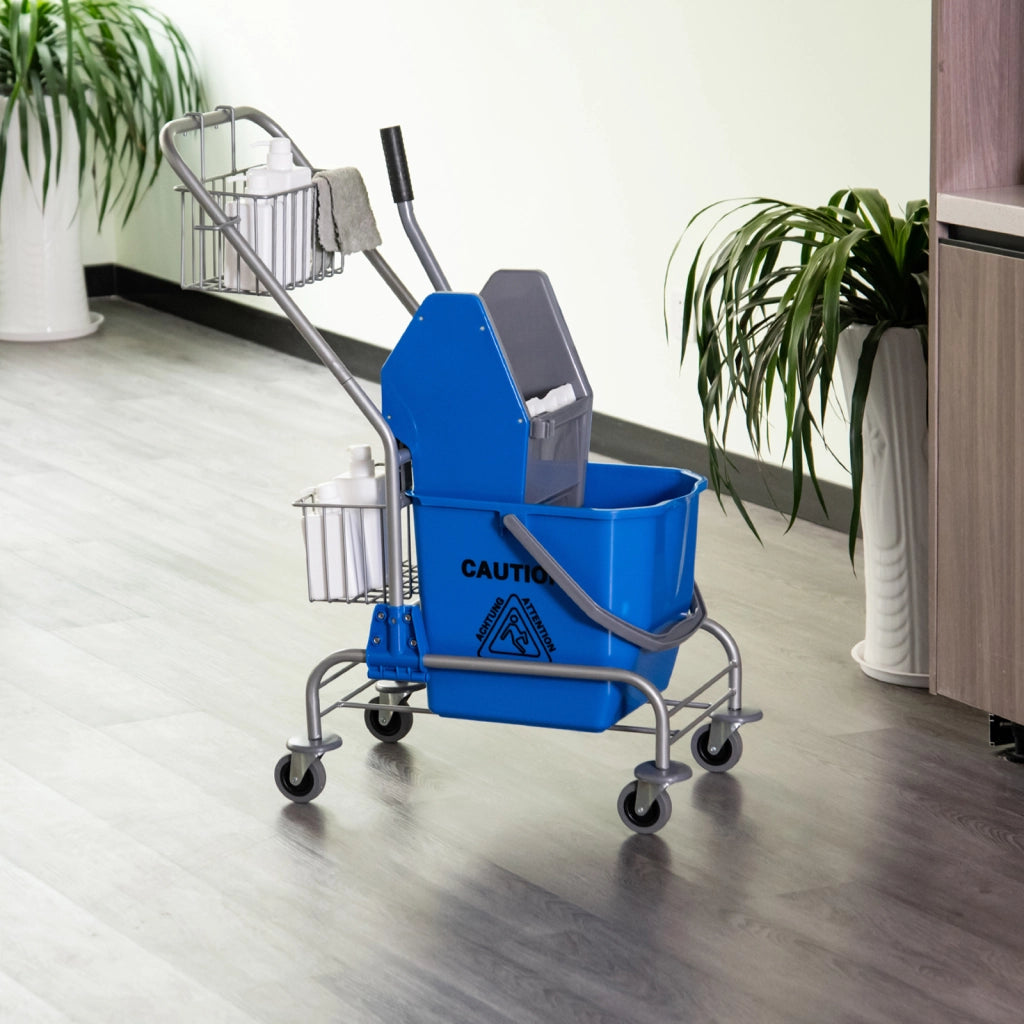 Carrello per Pulizie con Secchio 26L, Mocio e Strizzatore ¨C Minimal ¨C Blu