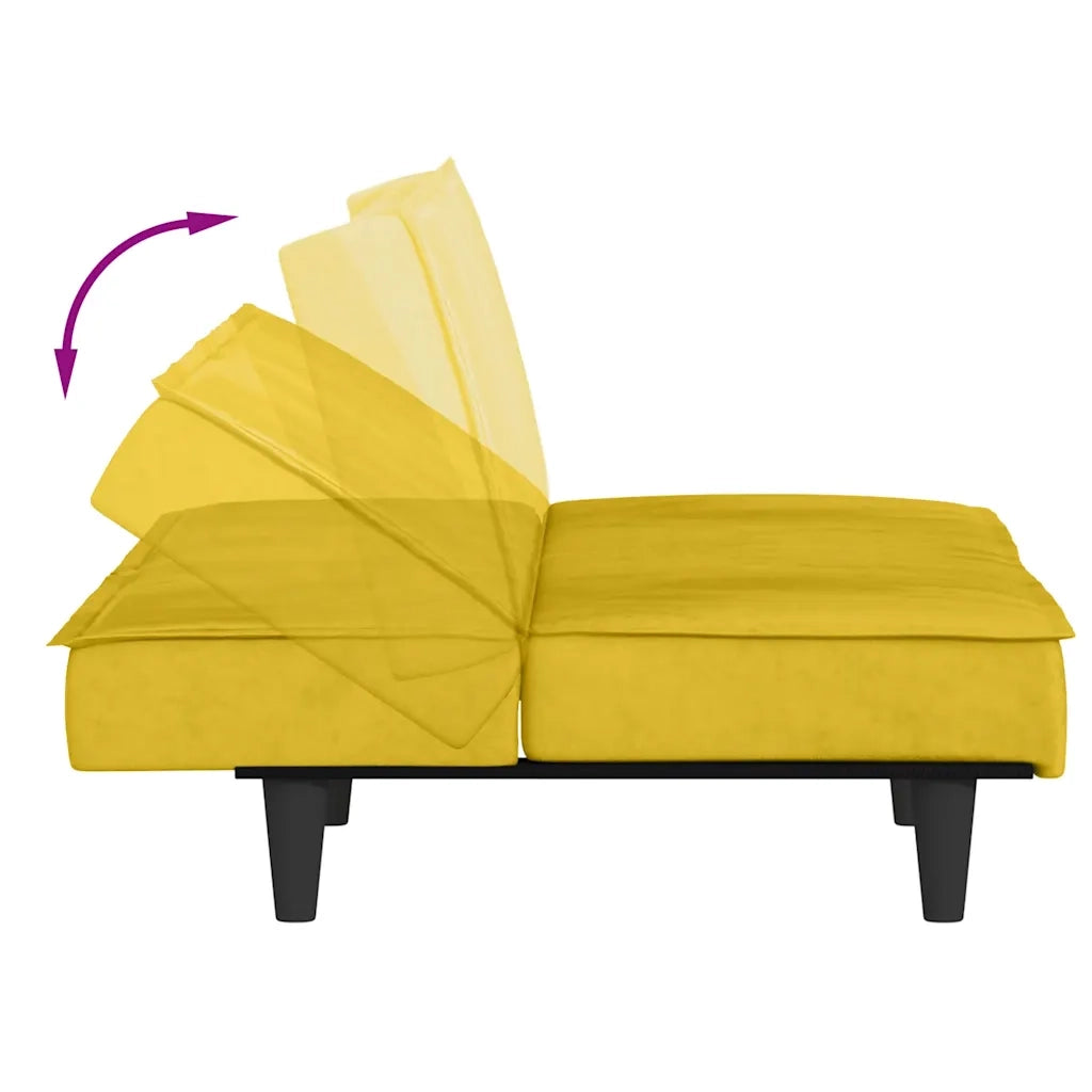 Divano Letto Giallo in Velluto 351912