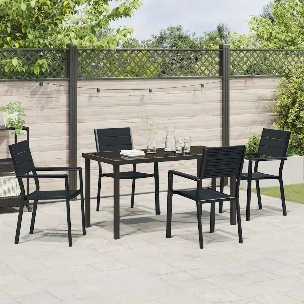 Set da Pranzo per Giardino 5 pcs Nero 3379144
