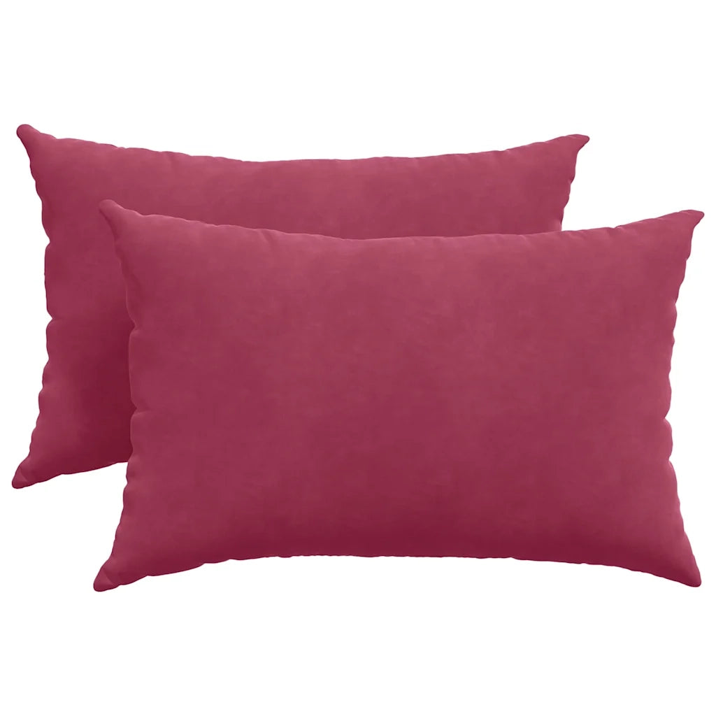 Cuscini da Divano 2 pcs Rosso Vino 60 x 40 cm Tessuto in Cords 42013675