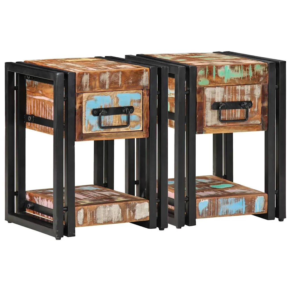 Armadio da Notte con cassetto 2 pcs Multicolore 30 x 30 x 40 cm 4016709