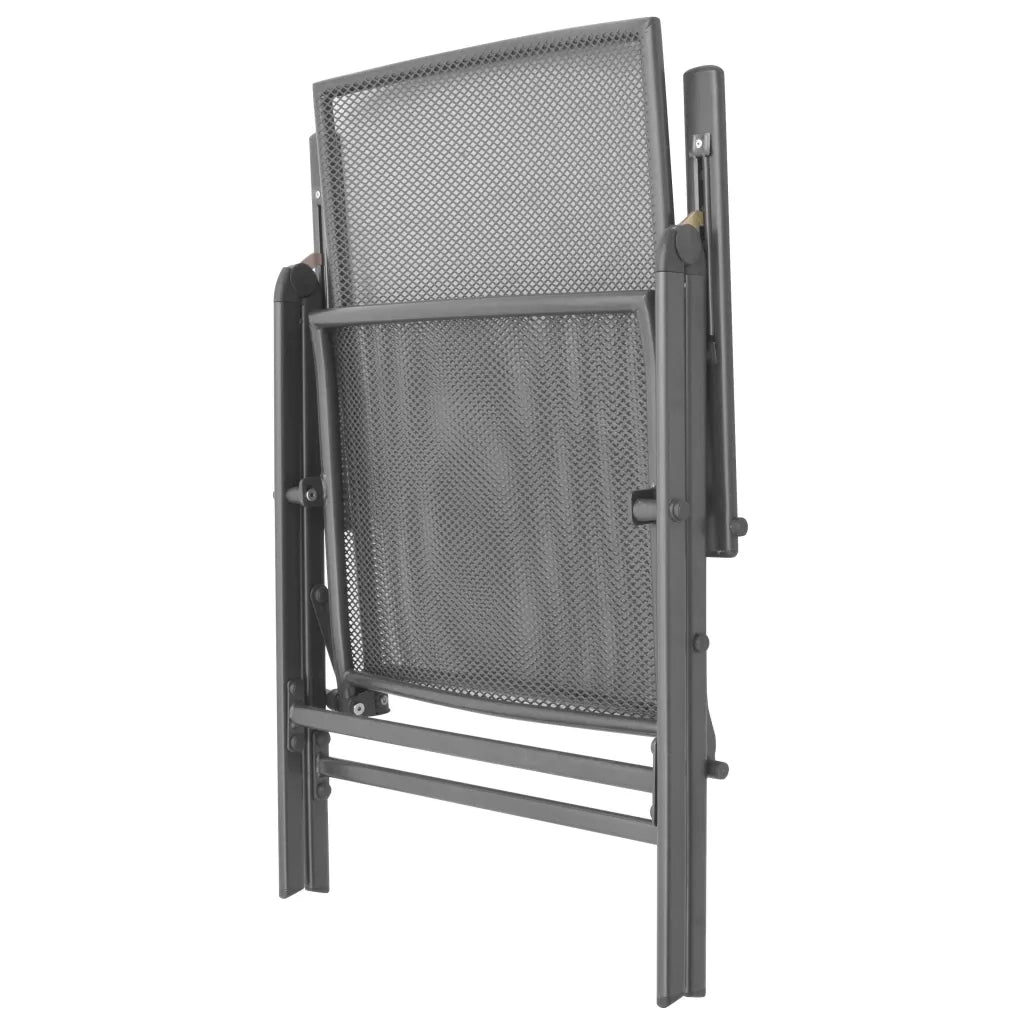 Set Sedie Giardino Reclinabili 3 pz | Sedie da Esterno Antracite Acciaio Verniciato