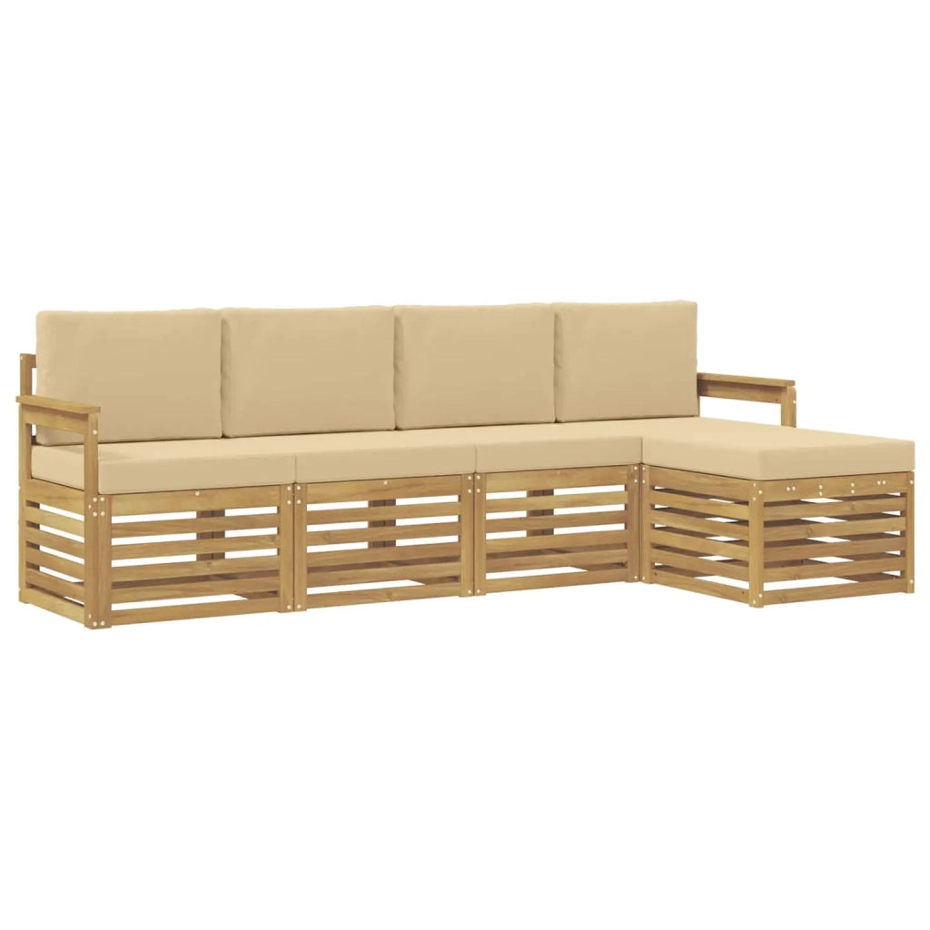 Set di divani da esterno 5 pcs Bianco e Beige 3391663
