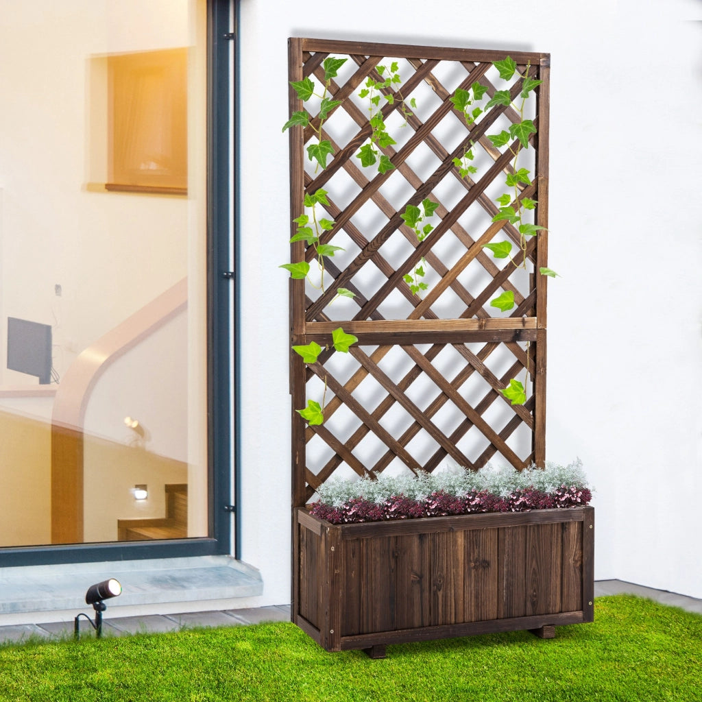 Hochbeet con graticcio ¨C Minimal ¨C marrone 72.5x31.5x149.5 cm