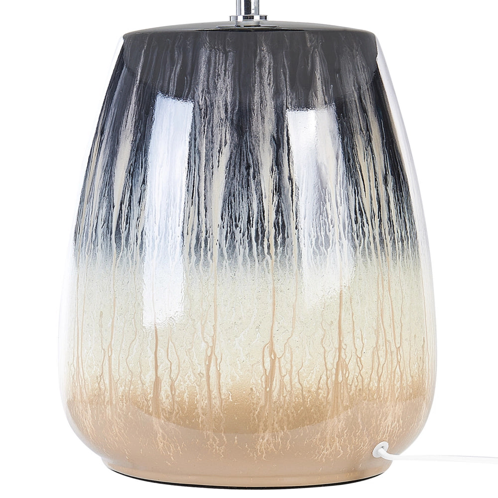 Lampada da tavolo in ceramica grigia e beige con paralume bianco 63 cm camera da letto soggiorno