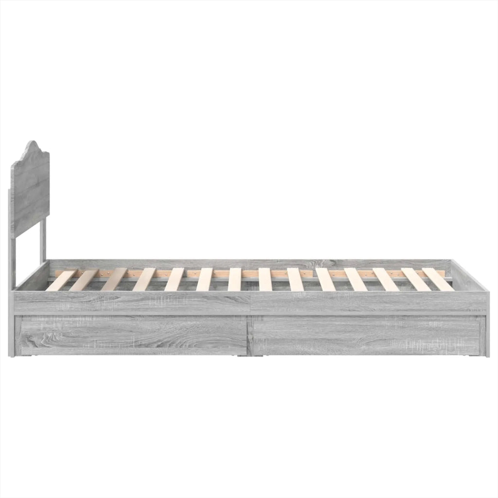 Letto con Contenitore con testiera Grigio Sonoma 90 x 190 cm 3413143