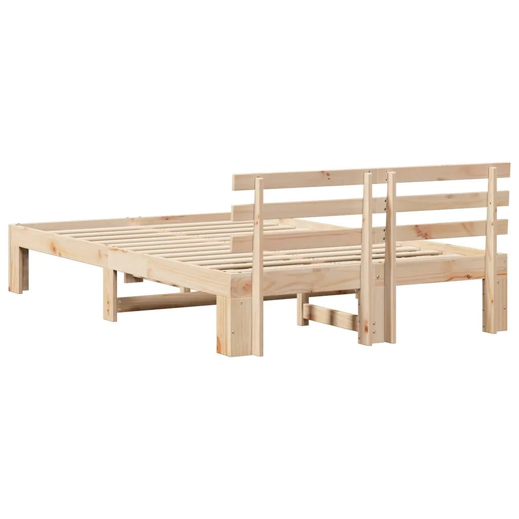Struttura del letto Naturale 140 x 190 cm Pino massello 872614