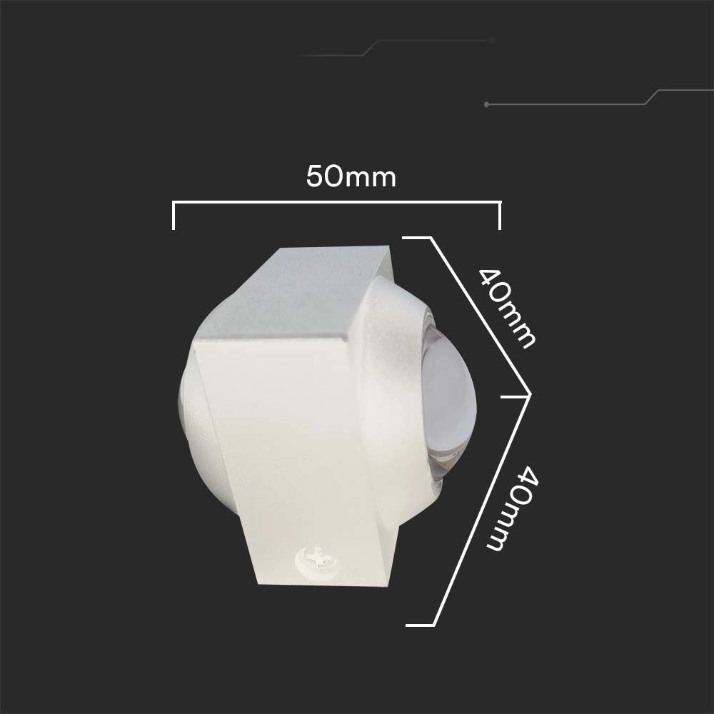 Applique esterna up/down V-TAC VT-2503 2W 4000K IP54 bianca