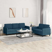 Set di Divani 2 pz Blu in Velluto