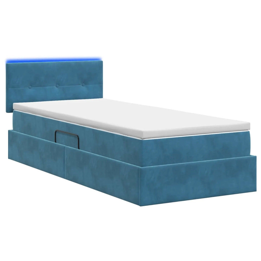 Letto con contenitore LED e materasso Blu Scuro 90 x 190 cm 3459220