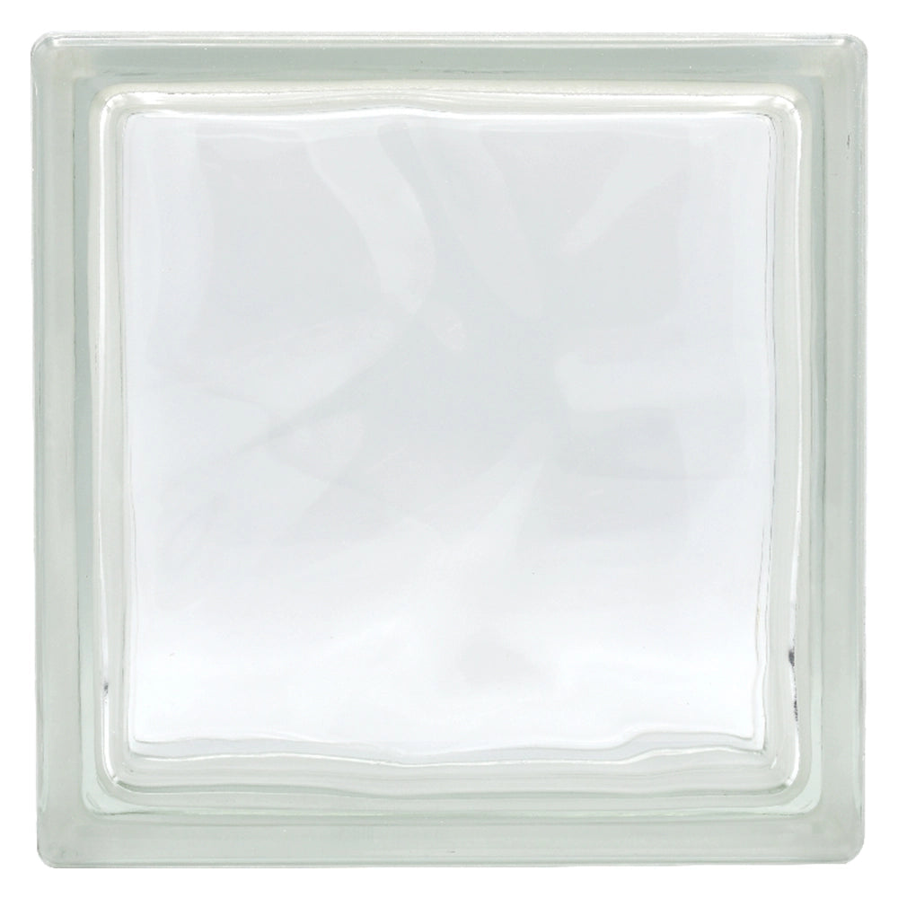 MATTONE IN VETROCAMERA ONDULATO cm 19 x 19 x 8 - trasparente- 6 pezzi