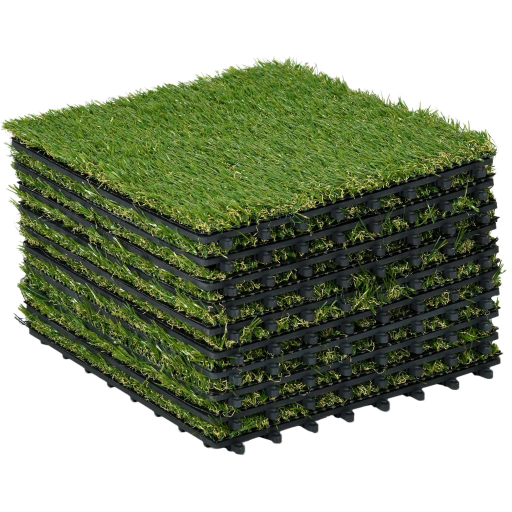 Piastrelle Erba Sintetica Giardino 30x30cm ¨C Xylo ¨C Verde 10 Pezzi