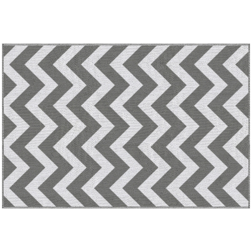 Tappeto da esterno ¨C Minimal ¨C impermeabile bicolore grigio chiaro e bianco 121x182 cm