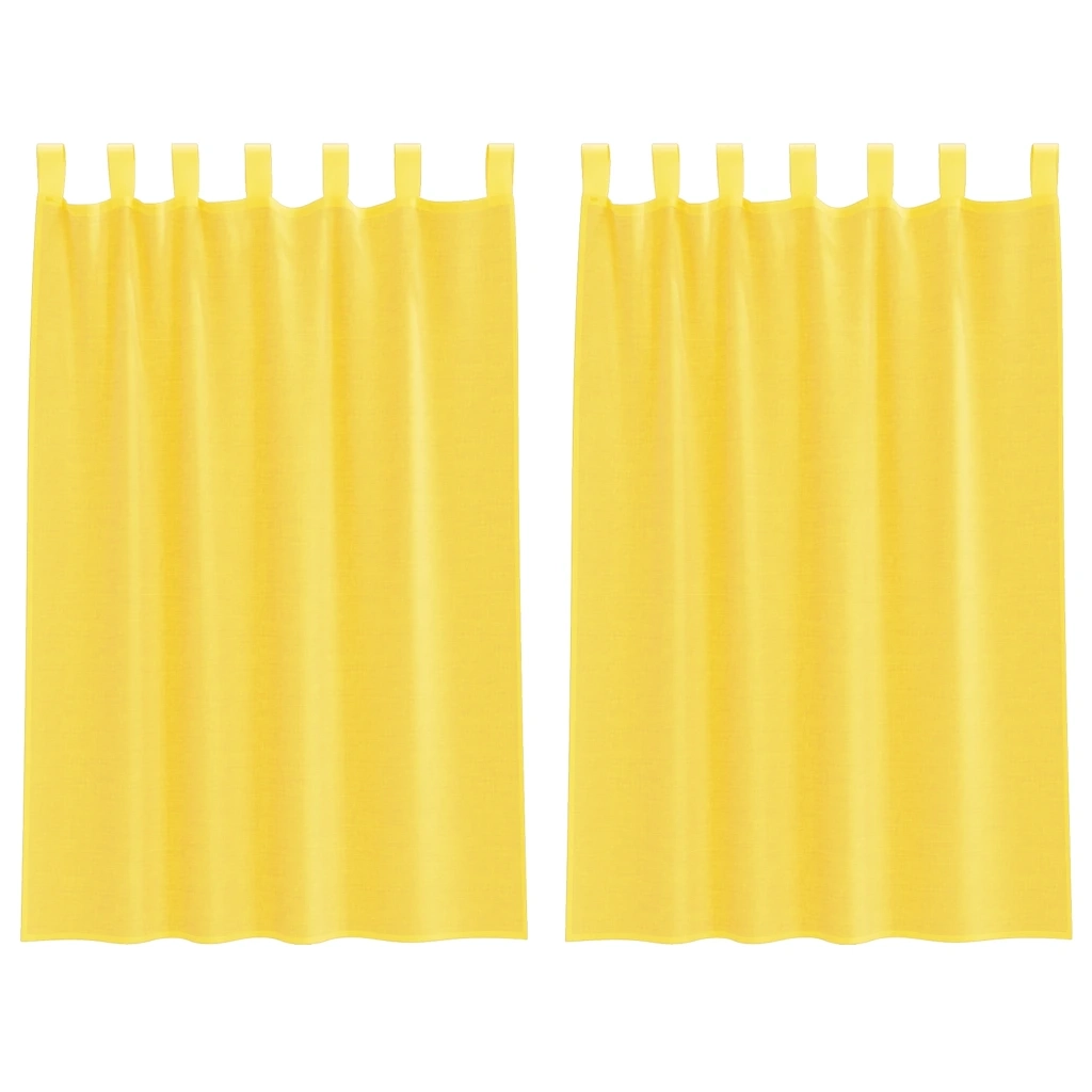 Tende in Voile con Passanti 2 pz Giallo 140x175 cm