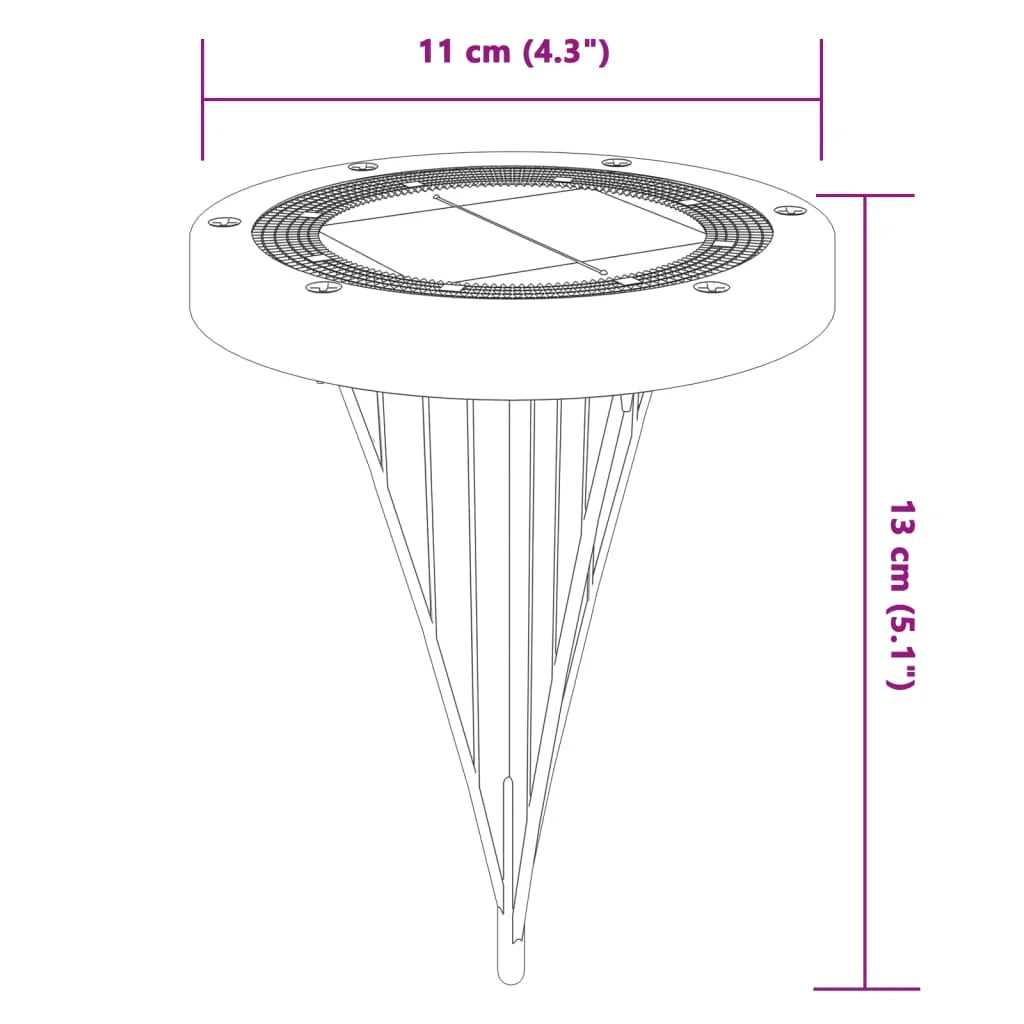 Set di 12 luci solari da terra per giardino 11 x 13 cm illuminazione esterna automatica design nero 02_0056672