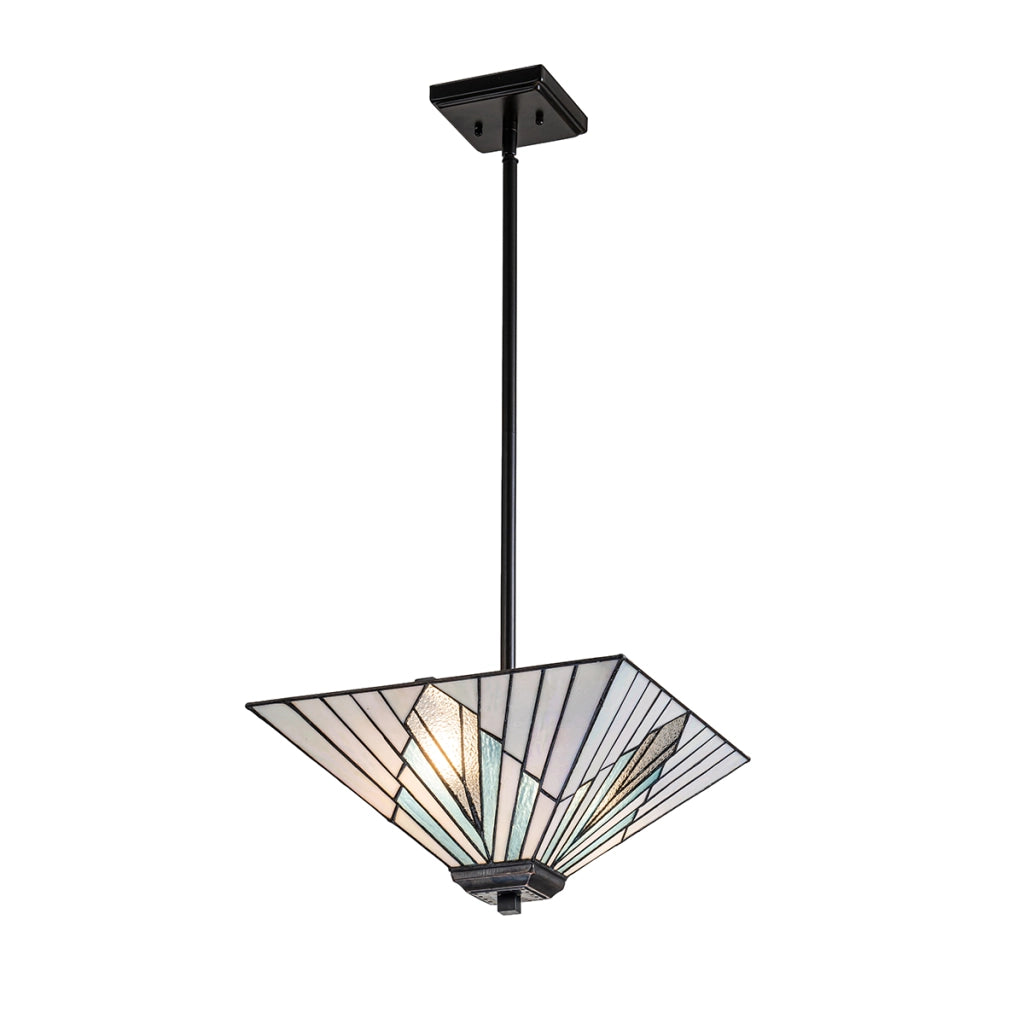 Lampada a sospensione Tiffany Alderley Elstead 2xE27 Ø38