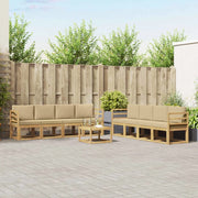Set di divani da esterno 9 pz Bianco e Beige 3387407