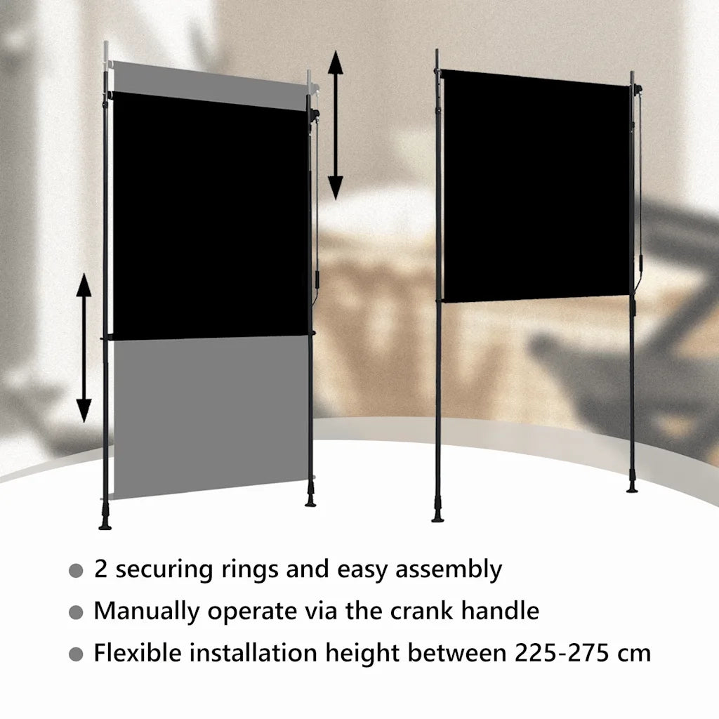 Tenda a Rullo per Esterni 120x270 cm Antracite 145936