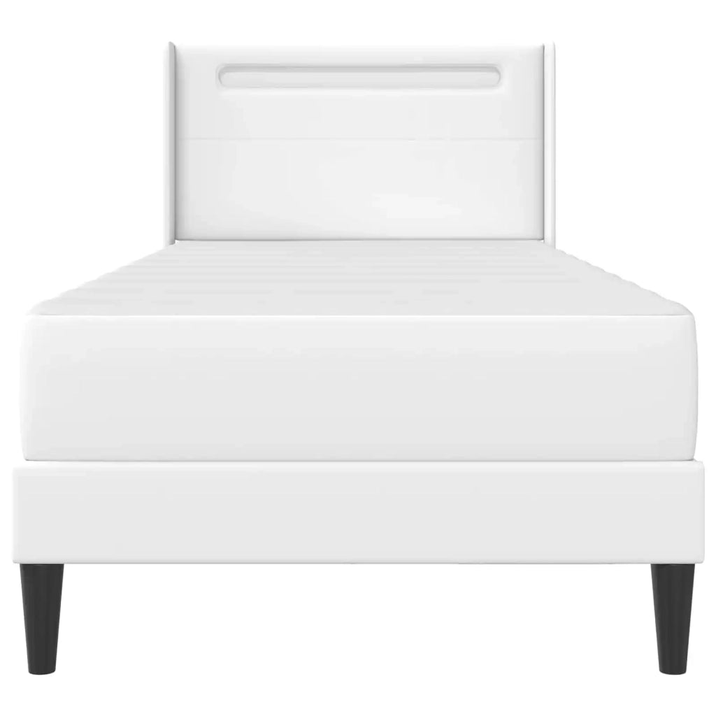 Struttura letto con materasso-Giroletto Bianco 90 x 190 cm Similpelle