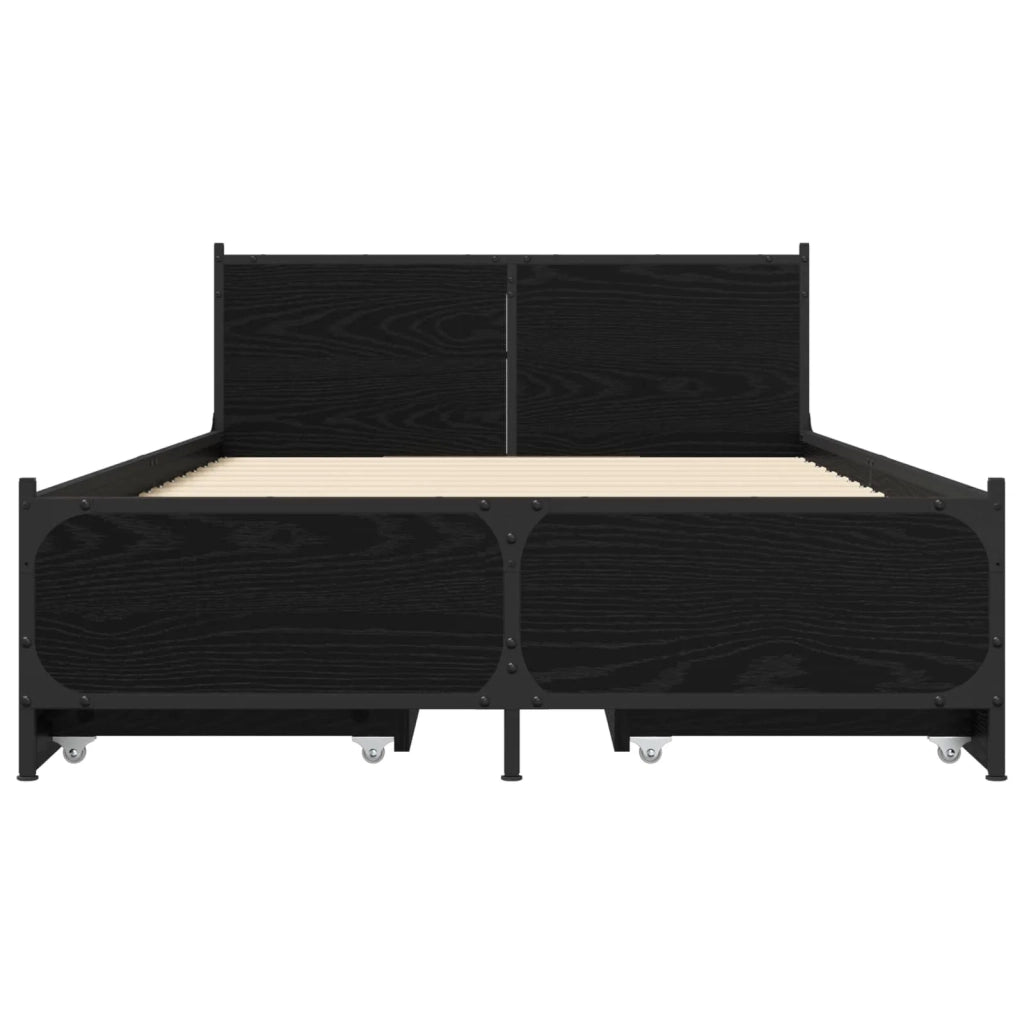 Struttura letto con testata con ruota Rovere Nero 80 x 200 cm 3429697