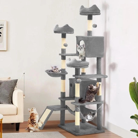 Scaffalatura per gatti in acciaio grigio scuro