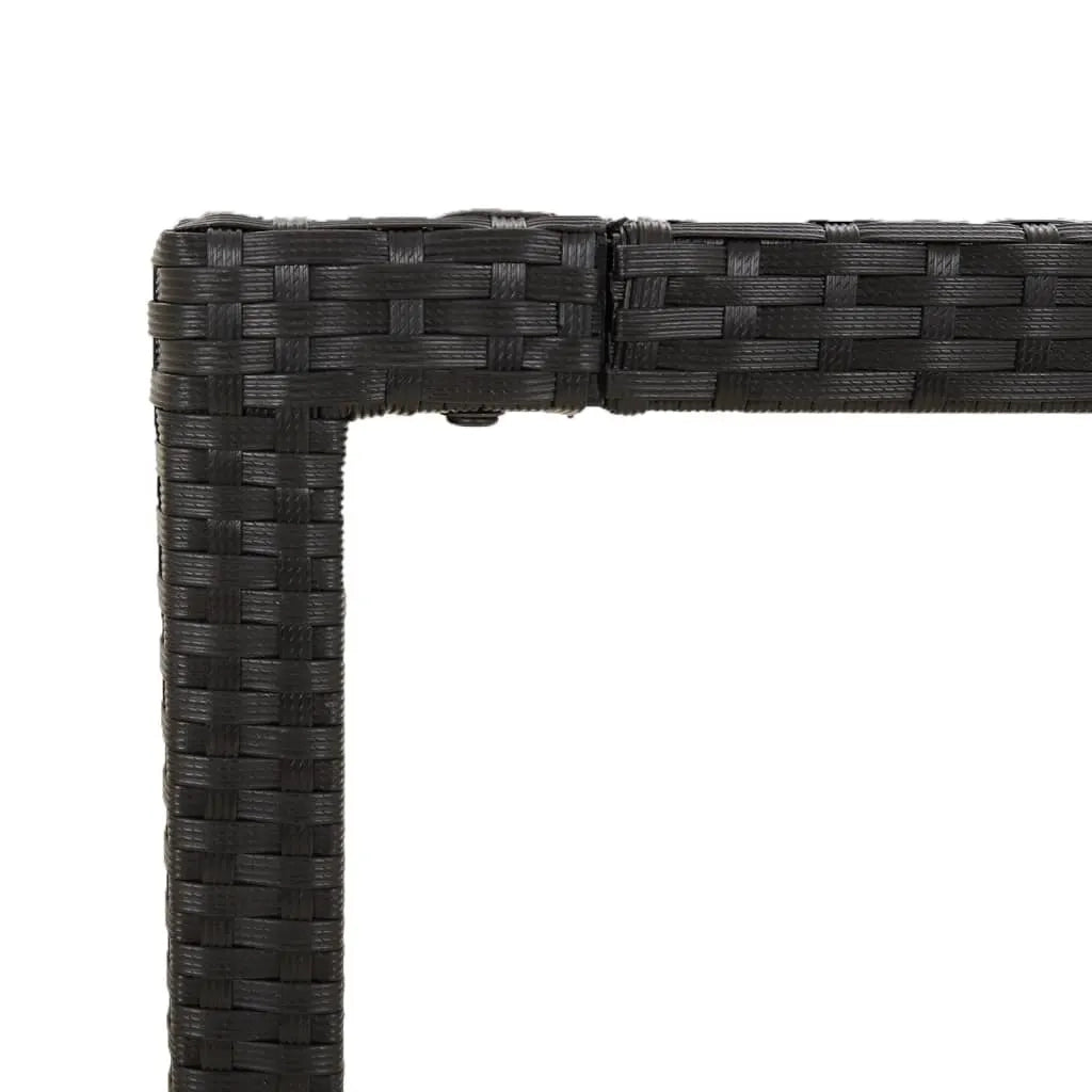Set da Pranzo da Giardino 7 pz Nero con Cuscini in Polyrattan 3157955