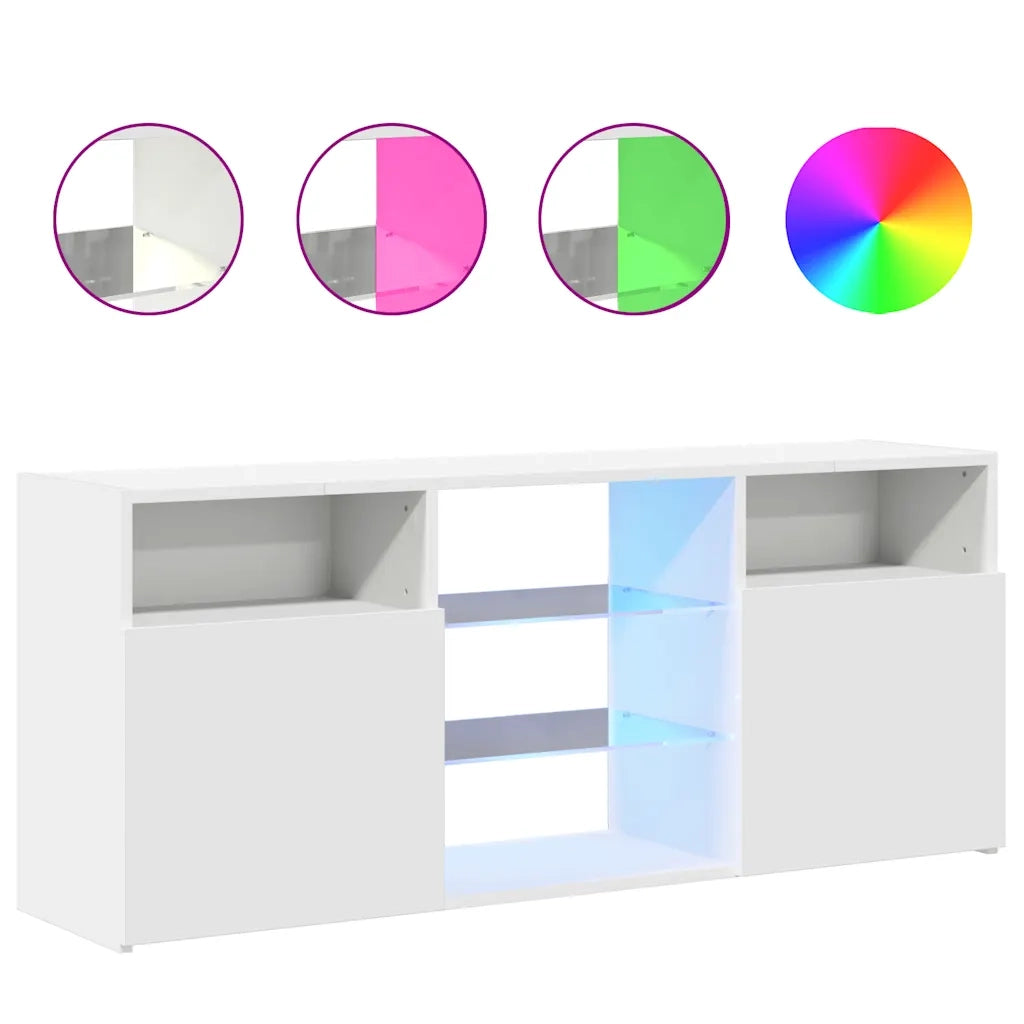 Mobile Porta TV con Luci LED Bianco 120x30x50 cm 804301