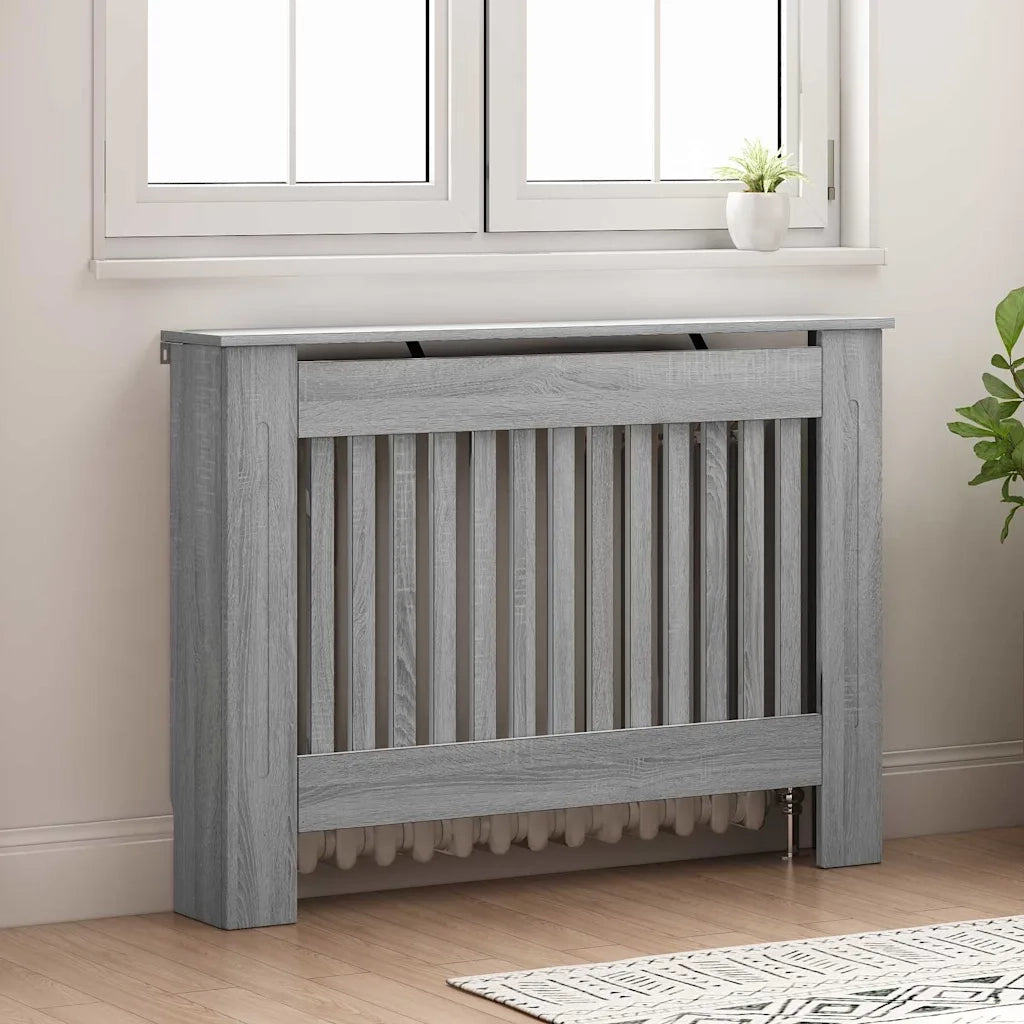 Copertura per radiatori Sonoma grigio 112 x 19 x 81,5 cm 884106