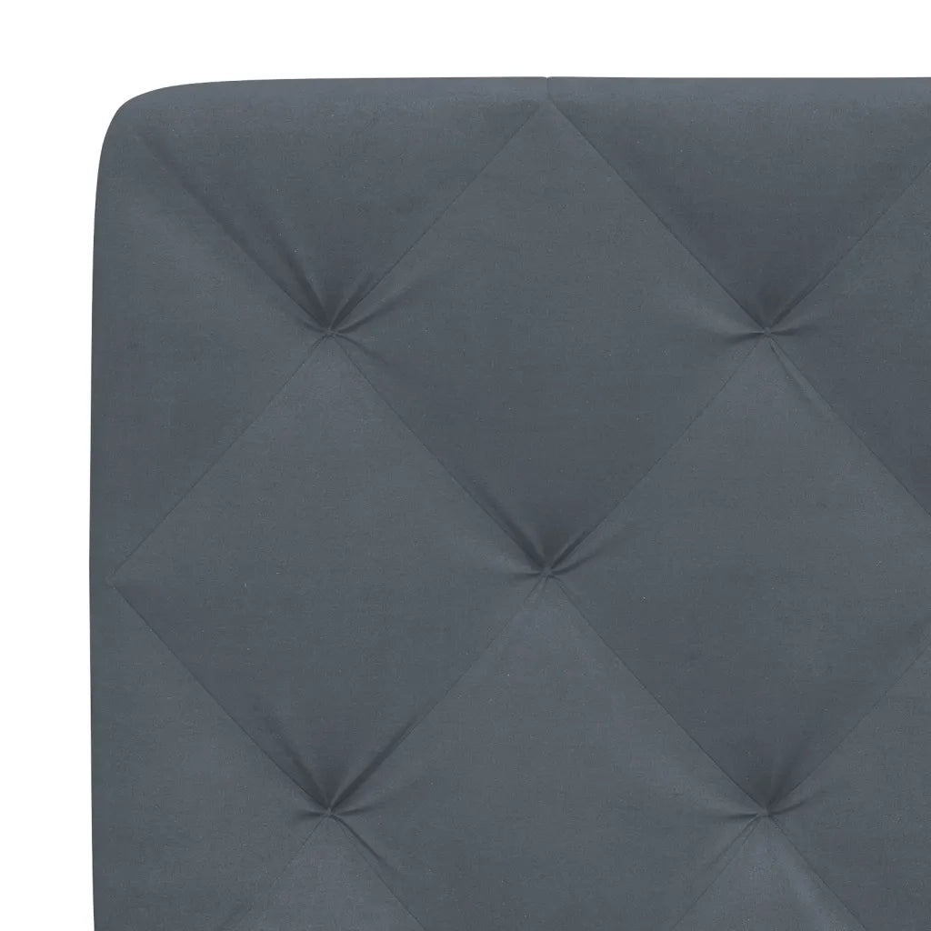 Letto matrimoniale | Letto per adulti | Giroletto con LED senza Materasso Grigio Scuro 140x200 cm in Velluto