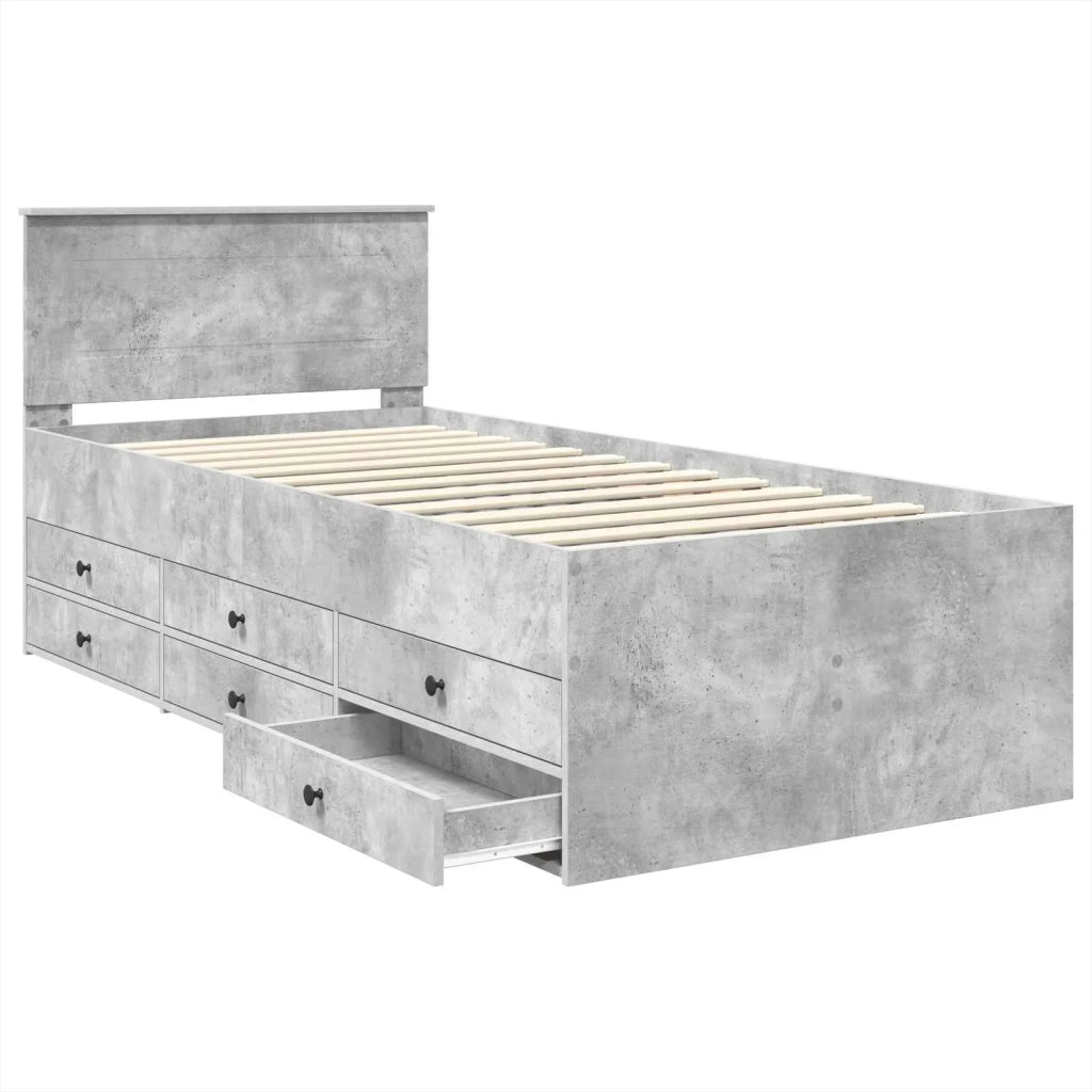 Daybed Grigio Cemento e Nero 70 x 190 cm Legno multistrato 3408539