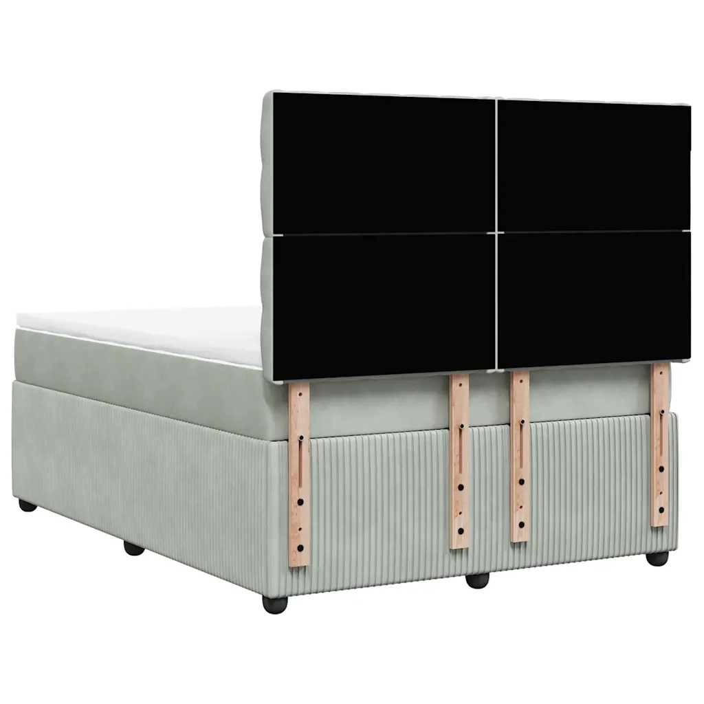 Giroletto a Molle con Materasso Grigio Chiaro 140x200cm Velluto 3292364
