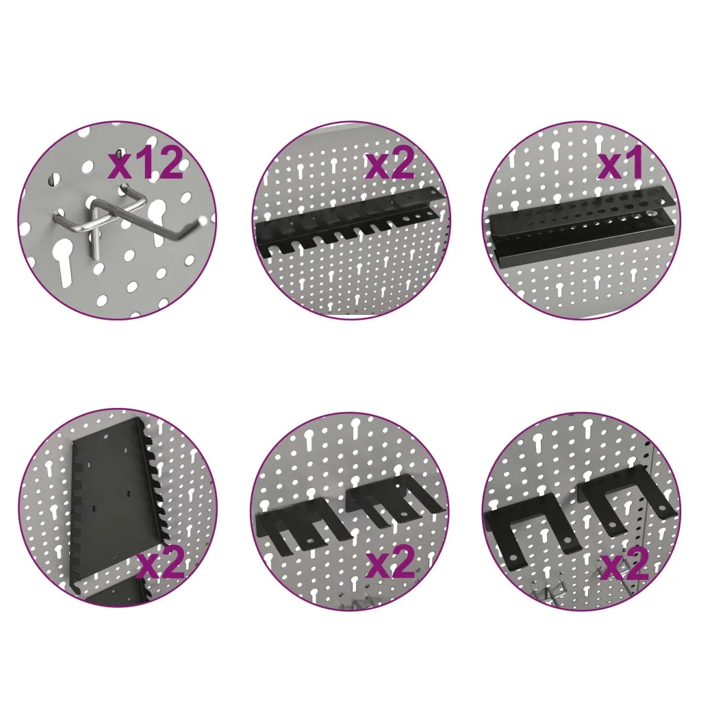 Pannelli per Utensili a Parete 4 pz 40x58 cm Acciaio CFW2664865