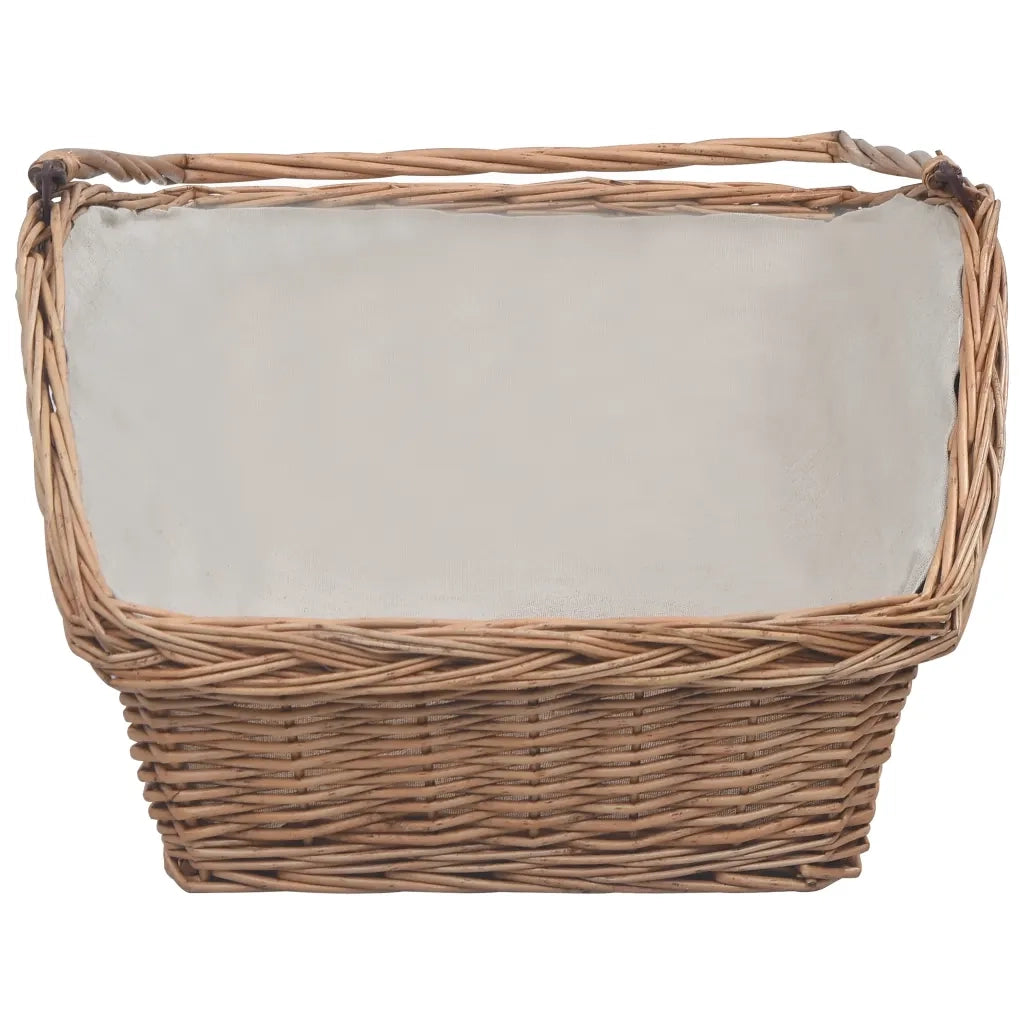 Cesta Legna da Ardere con Manico 61,5x46,5x58cm Marrone Salice CFW3516356
