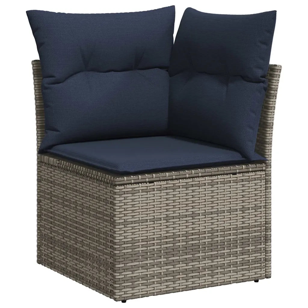 Set Divani da Giardino 11 pz con Cuscini in Polyrattan Grigio 3256166