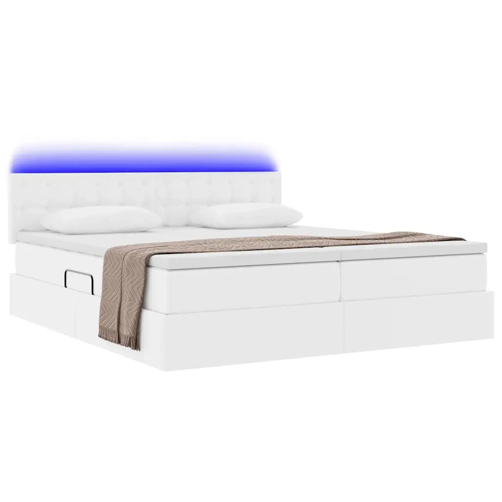 Letto con contenitore e LED con led Bianco Puro 180 x 200 cm 3371542