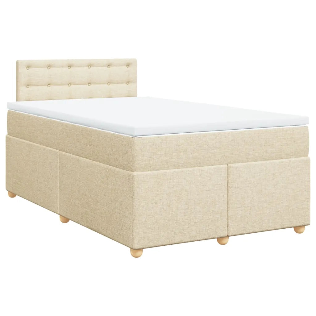 Giroletto a Molle con Materasso Crema 120x200 cm in Tessuto 3288966