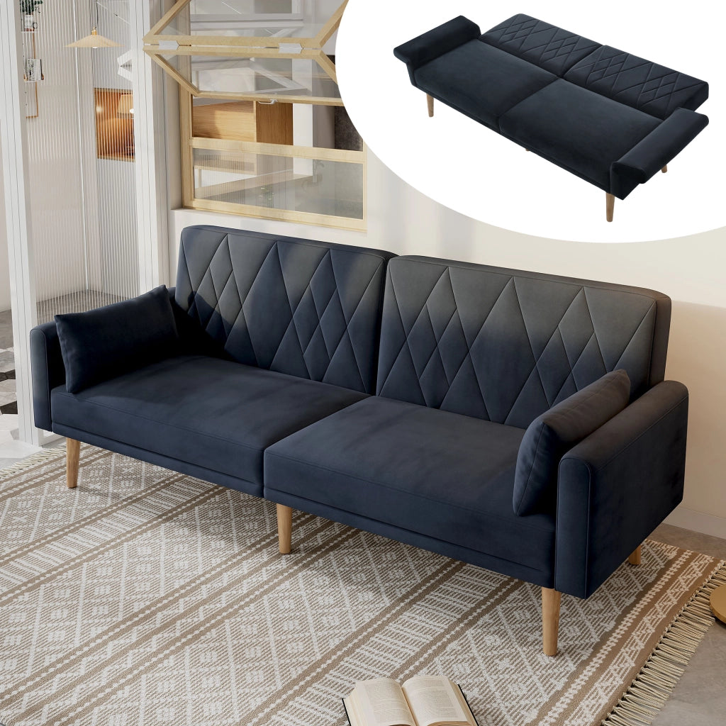 Divano Letto 2 Posti in Velluto ¨C MINIMAL ¨C Grigio