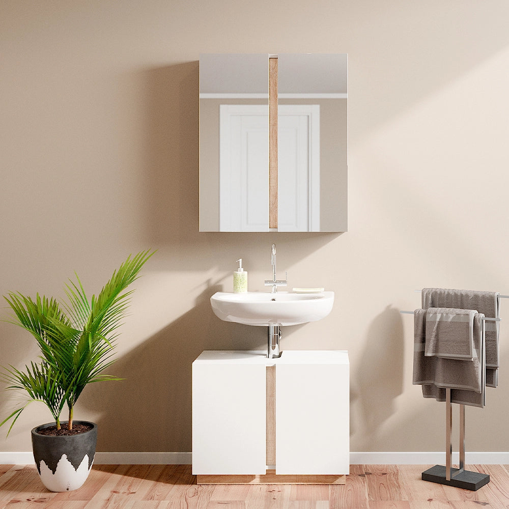 Vicco Set di mobili da bagno Bianco 2 parti