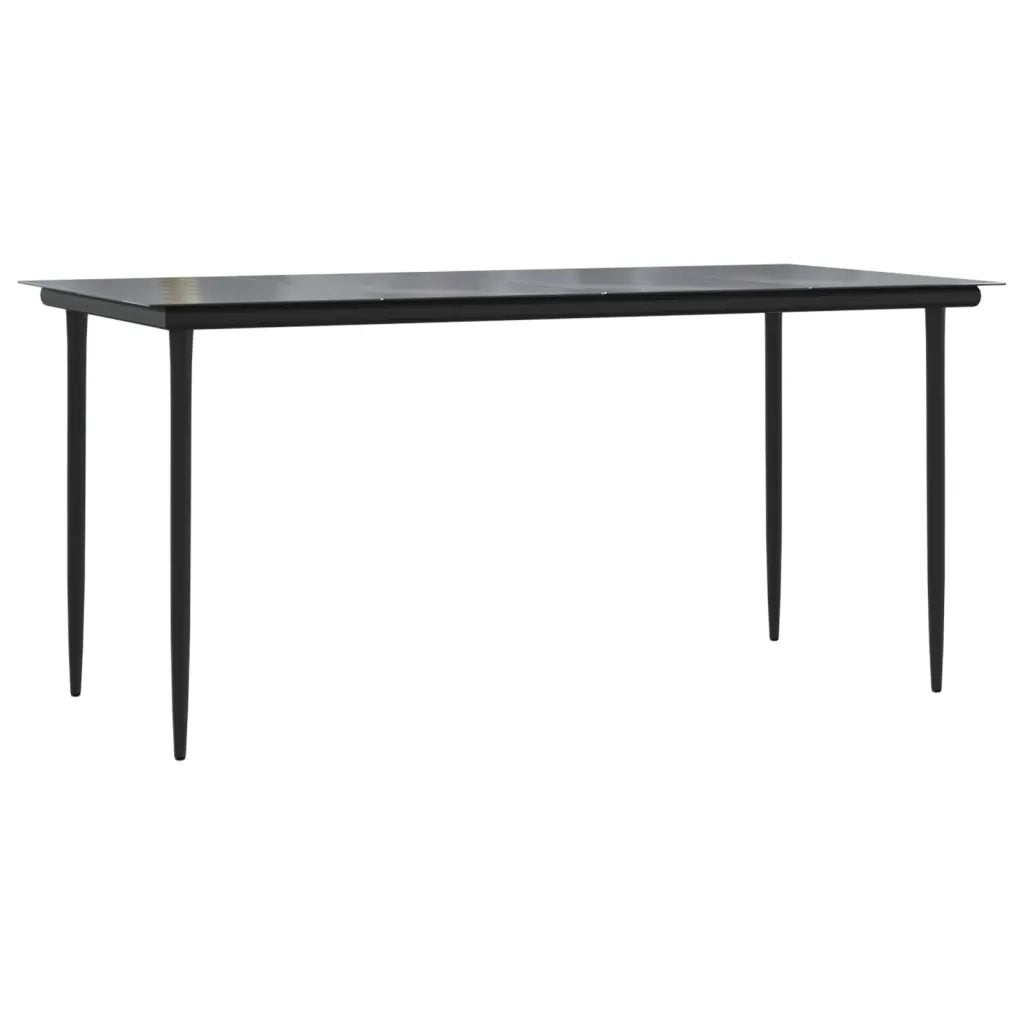 Set da Pranzo da Giardino 5 pz Nero con Cuscini in Polyrattan