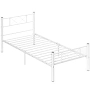 Letto singolo con testiera alta e contenitore ¨C Xylo ¨C Metallo bianco