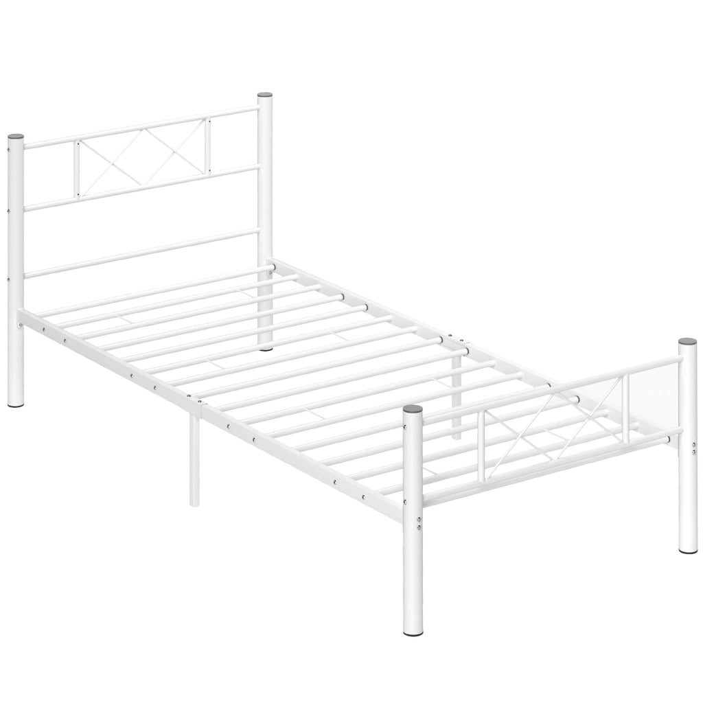 Letto singolo con testiera alta e contenitore ¨C Xylo ¨C Metallo bianco