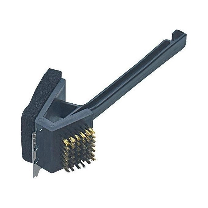 Campingaz 2000032608 Spazzola Pulizia 3 in 1 per Barbecue Setole in Ottone Spugnetta Abrasiva Raschietto in Metallo colore Nero