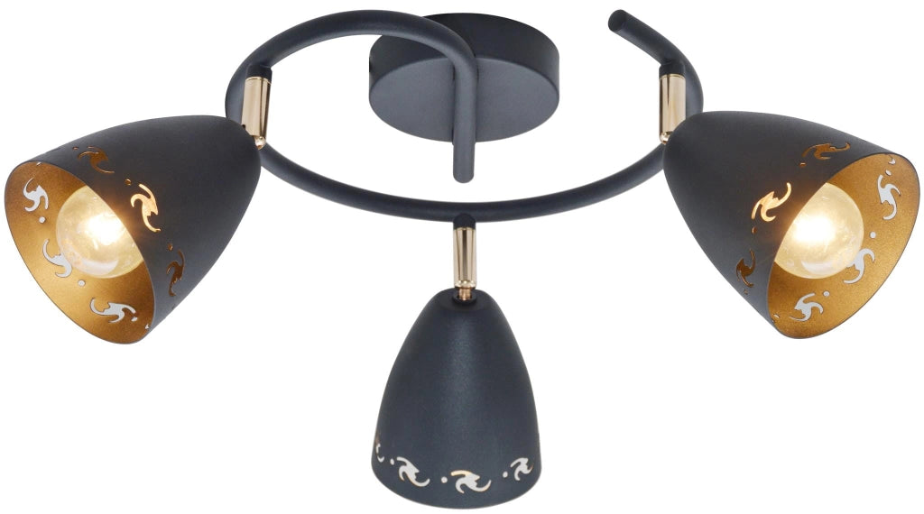 Lampada soffitto Candellux Coty 98-67180 3xE14 nero oro