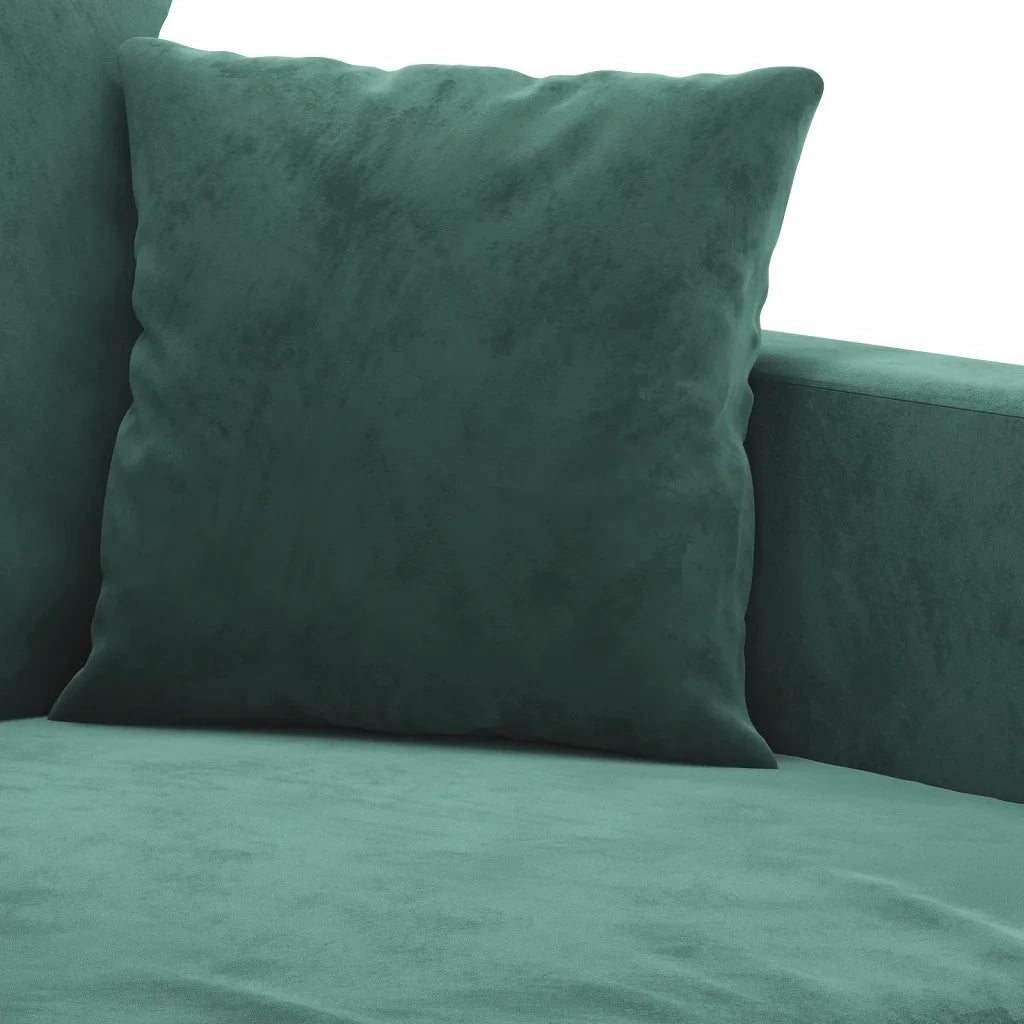 Set di Divani 3 pz con Cuscini Verde scuro in Velluto