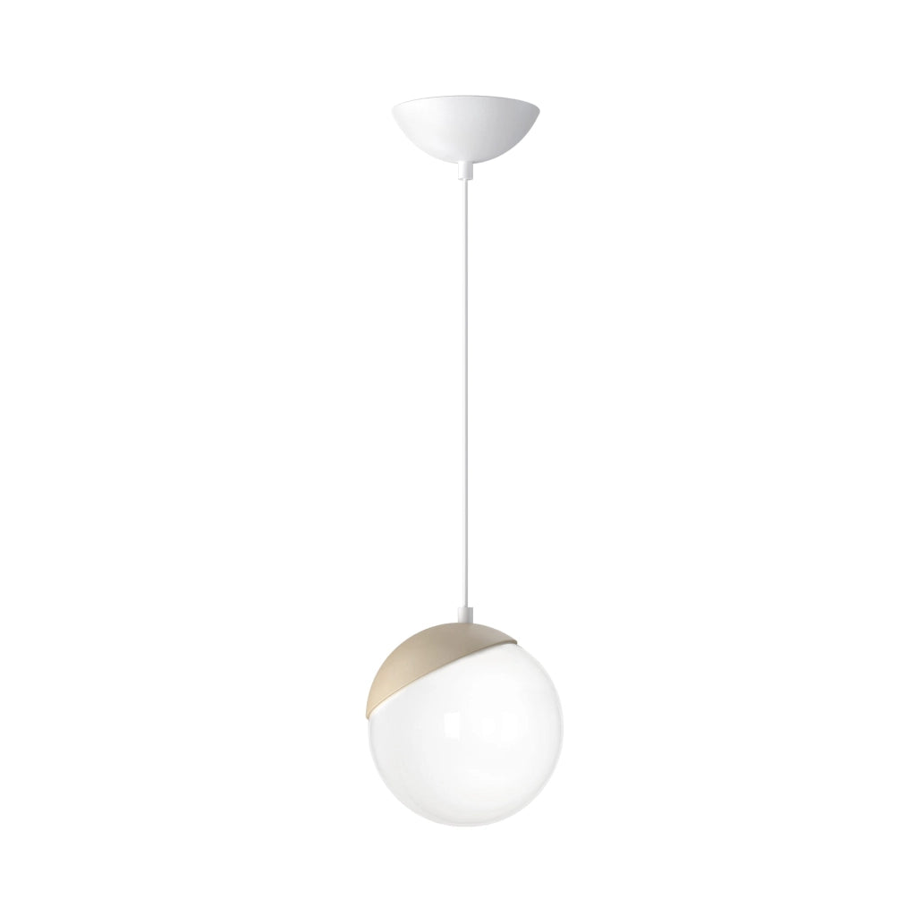 Lampada a sospensione Milagro Sfera Ø14 bianco legno