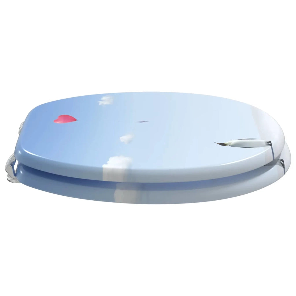 Sedile per toilette con chiusura morbida Blu 44 x 38 cm 42027209