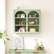 Pensile da Parete con Ante in Vetro e Ripiani ¨C Xylo ¨C Verde, 70 cm