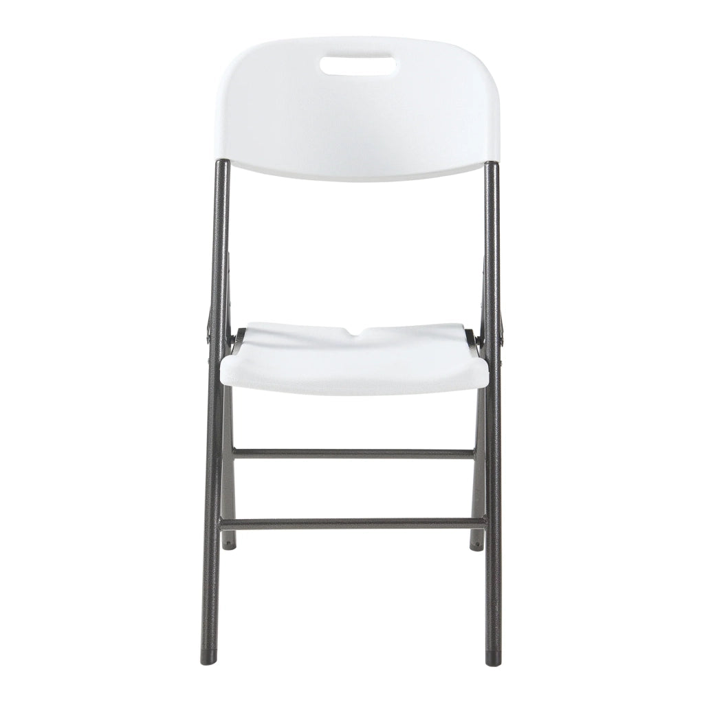 Set di 2 sedie pieghevoli da esterno per giardino campeggio e terrazza 87 x 46 x 53 cm bianco 03_0009638