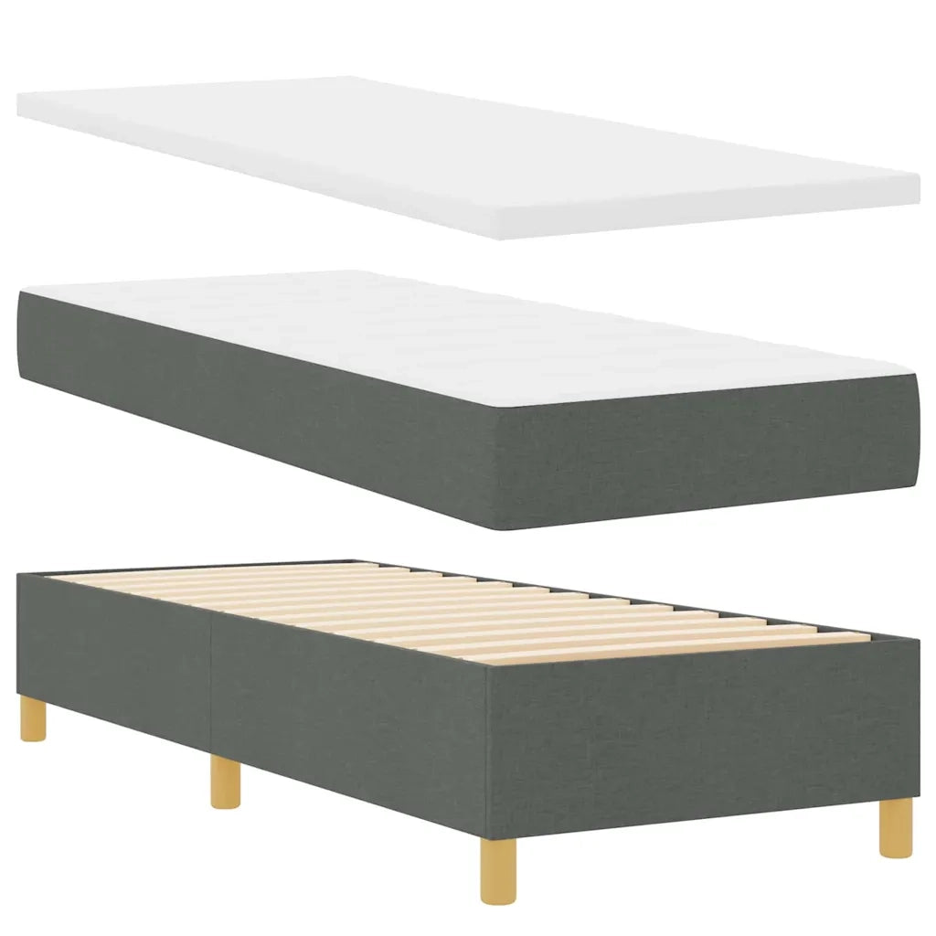 Letto a Sorgente LED Grigio scuro 80 x 200 cm Tessuto 3343132