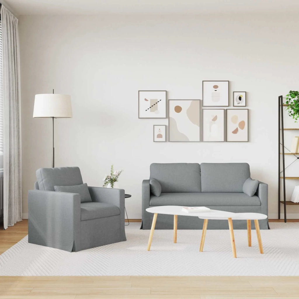 Set di divani 2 pcs Grigio chiaro 158 x 78 x 80 cm Tessuto 3407537